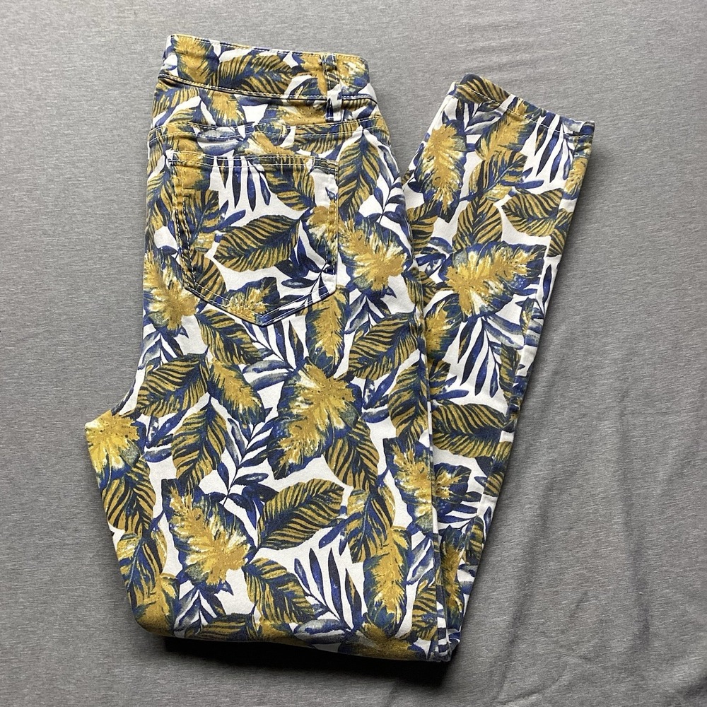 Needle & Cloth Women's Skinny Ankle Size 10 Floral Leafy
